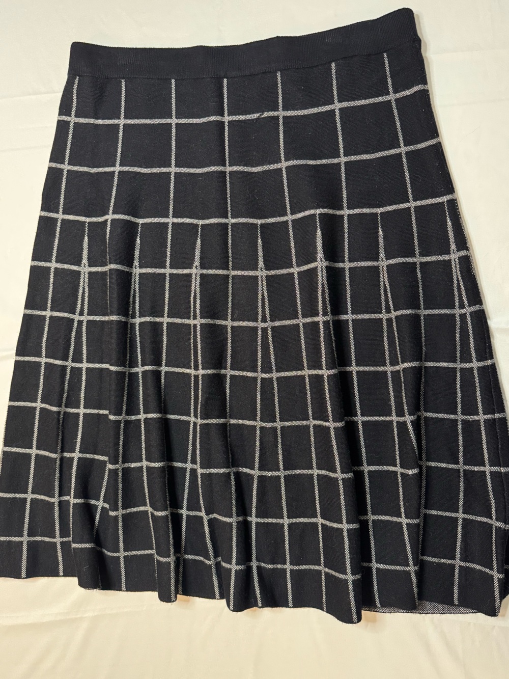 Jules & Leopold Black A-Line Skirt with White Windowpane